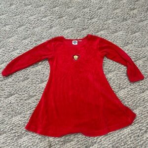 Vintage Red Velvet Tweety Bird Long Sleeve Dress
